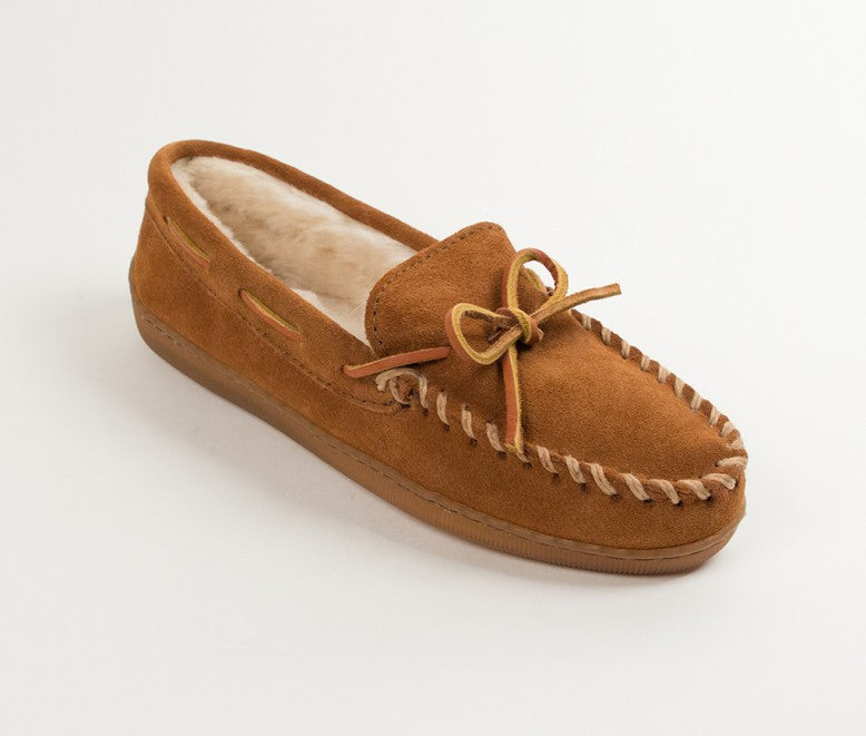 SLIPPERS, MOCCASIN, BROWN, UL